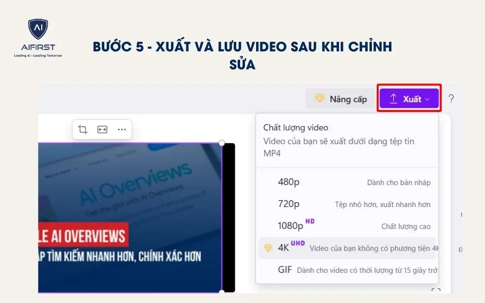 Xuất video với độ phân giải chất lượng nhất