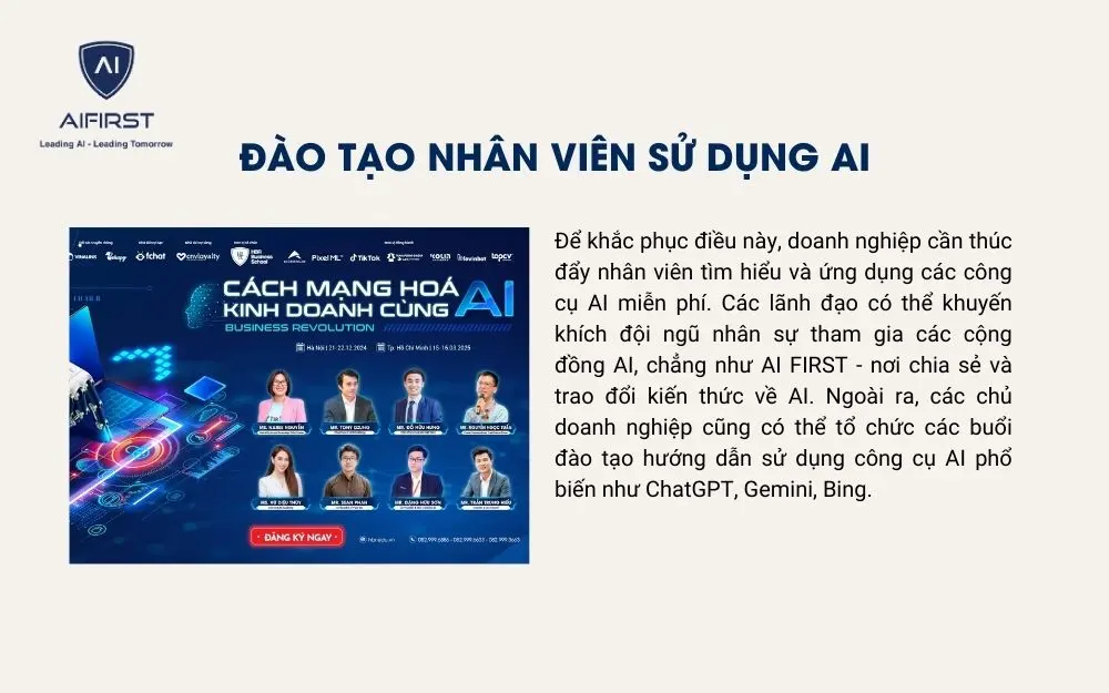 Khuyến khích nhân viên tham gia các buổi hội thảo chia sẻ về AI