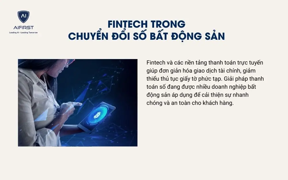 Ứng dụng công nghệ Fintech trong chuyển đổi số bất động sản