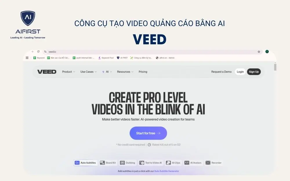 Công cụ tạo video quảng cáo bằng AI - VEED