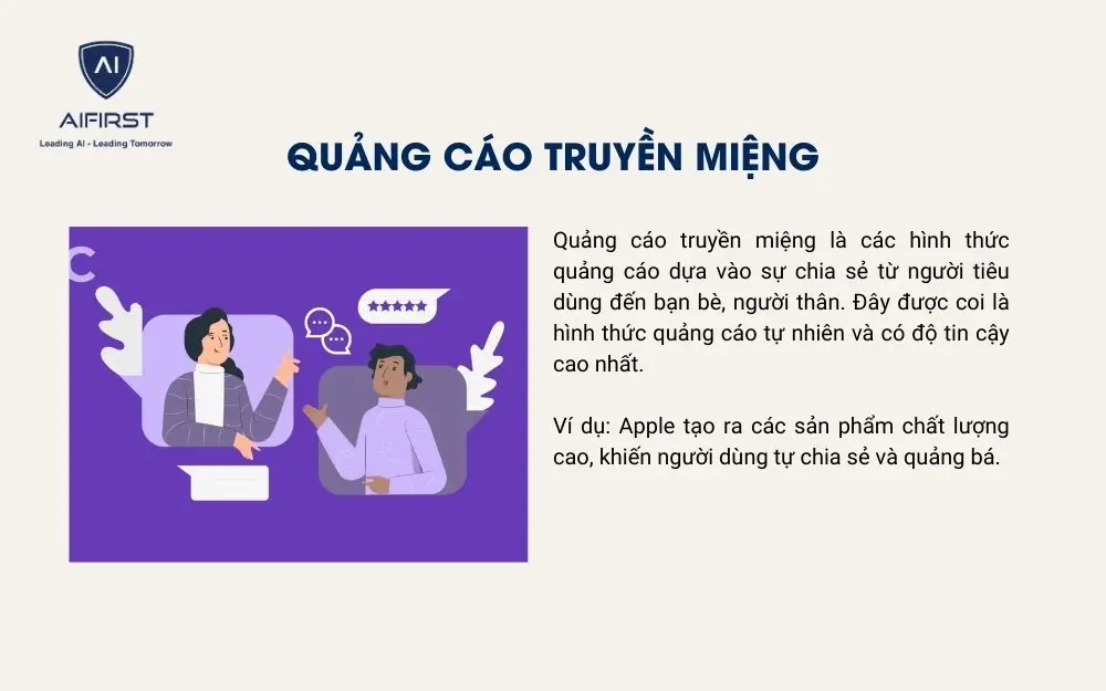 Quảng cáo truyền miệng không tốn nhiều chi phí