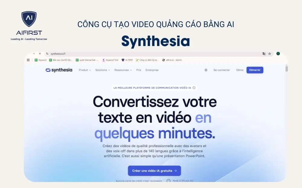 Công cụ tạo video quảng cáo bằng AI - Synthesia