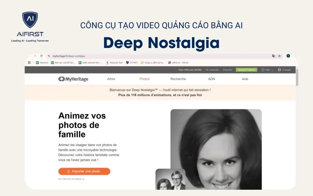 Công cụ tạo video quảng cáo bằng AI - Deep Nostalgia