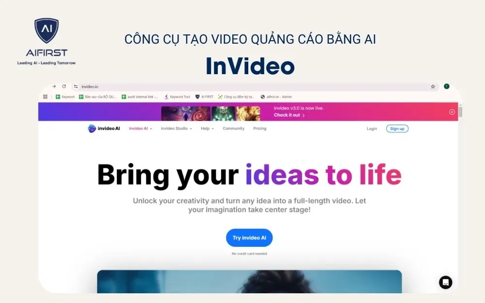 Công cụ tạo video quảng cáo bằng AI - InVideo