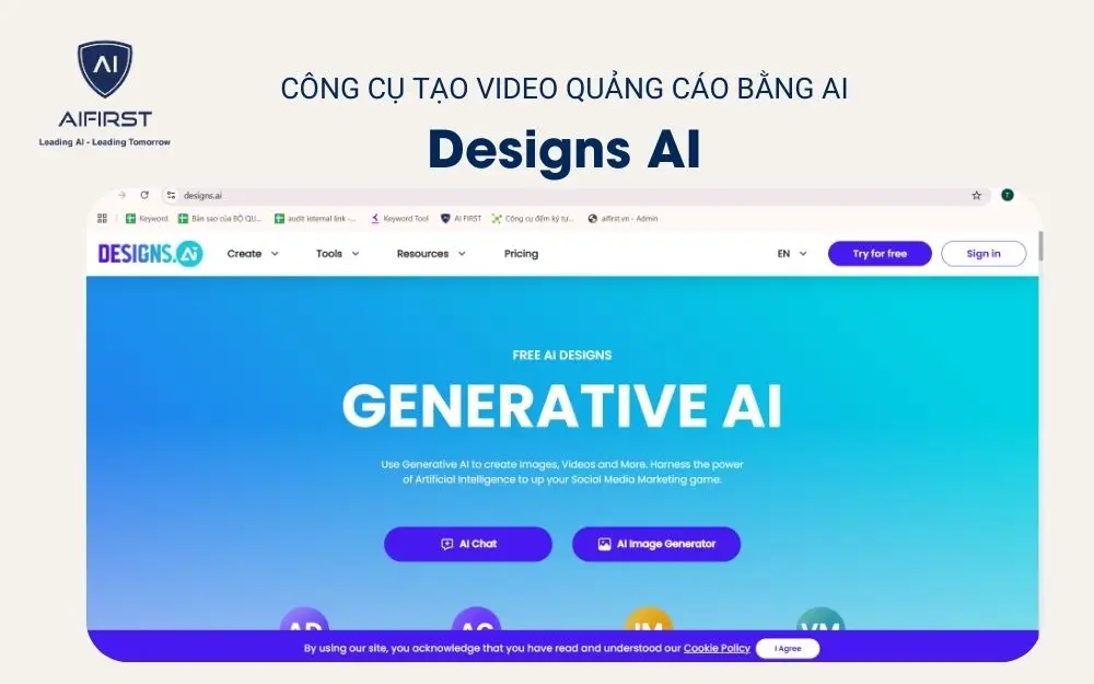 Công cụ tạo video quảng cáo bằng AI - Designs AI