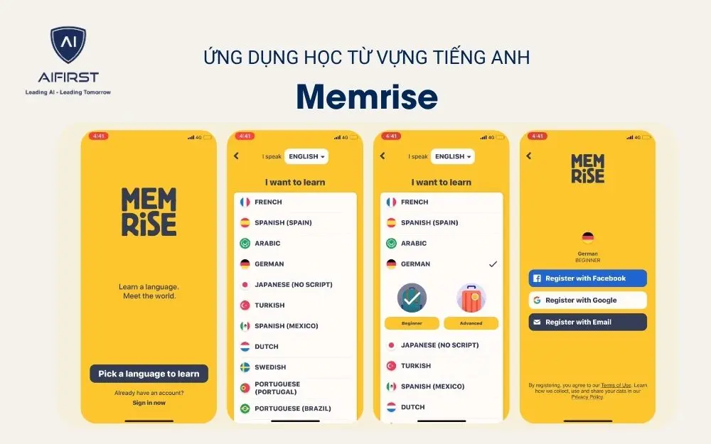 Ứng dụng học từ vựng tiếng Anh - Memrise