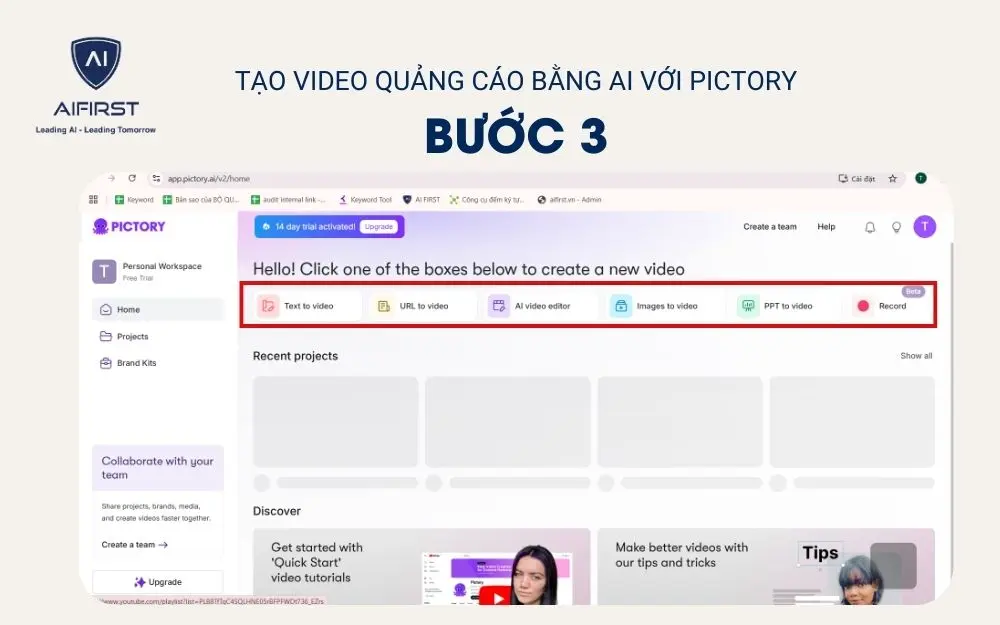 Chọn kiểu video cần tạo