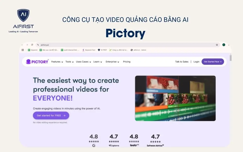 Công cụ tạo video quảng cáo bằng AI - Pictory