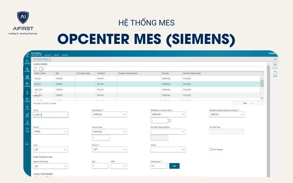 Hệ thống Opcenter MES (Siemens)