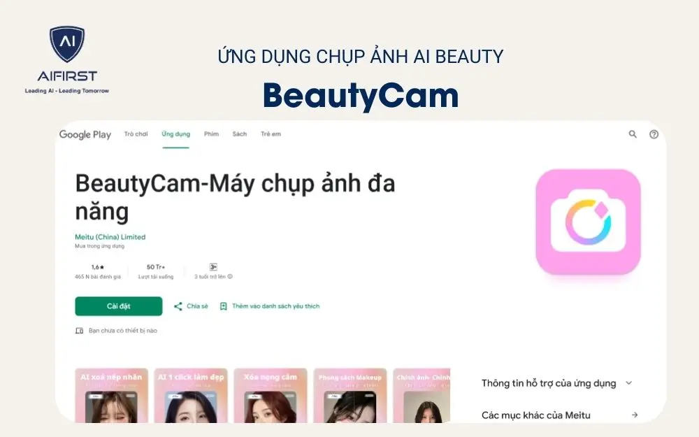 Ứng dụng chụp ảnh AI Beauty - BeautyCam