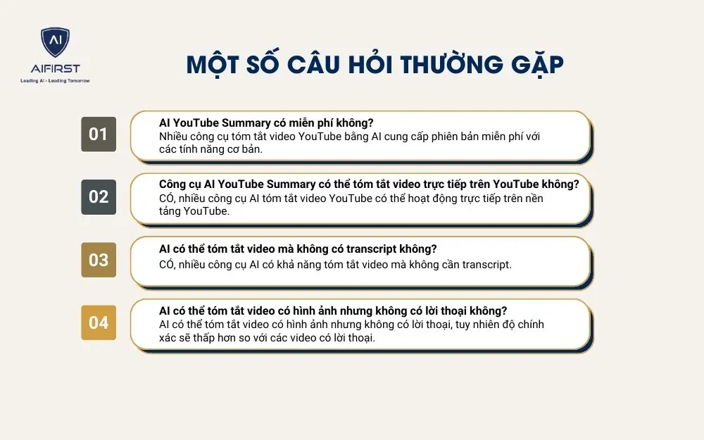 4 câu hỏi thường gặp về công cụ AI tóm tắt video YouTube