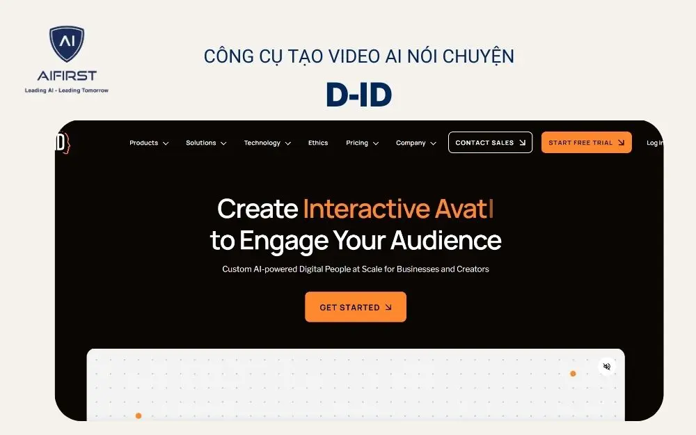 Công cụ tạo video AI nói chuyện - D-ID