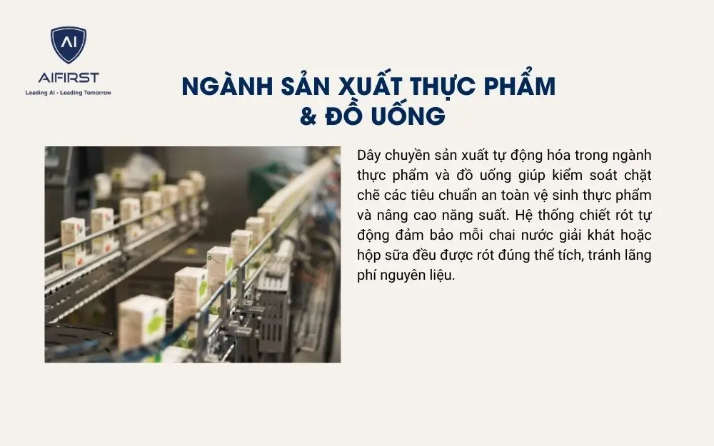 Ứng dụng dây chuyền tự động trong sản xuất thực phẩm và đồ uống