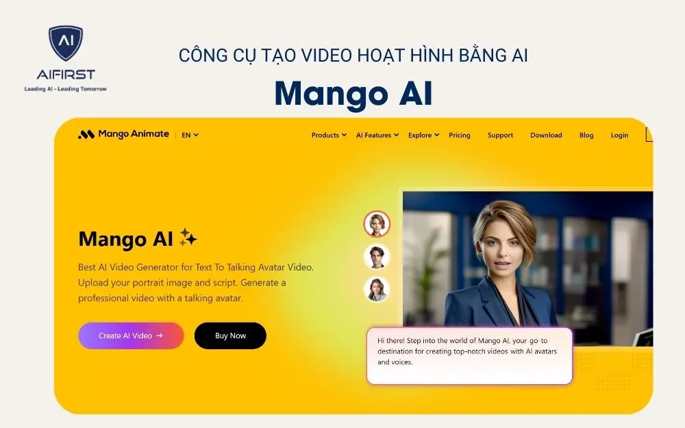 Tạo video hoạt hình bằng AI với Mango AI