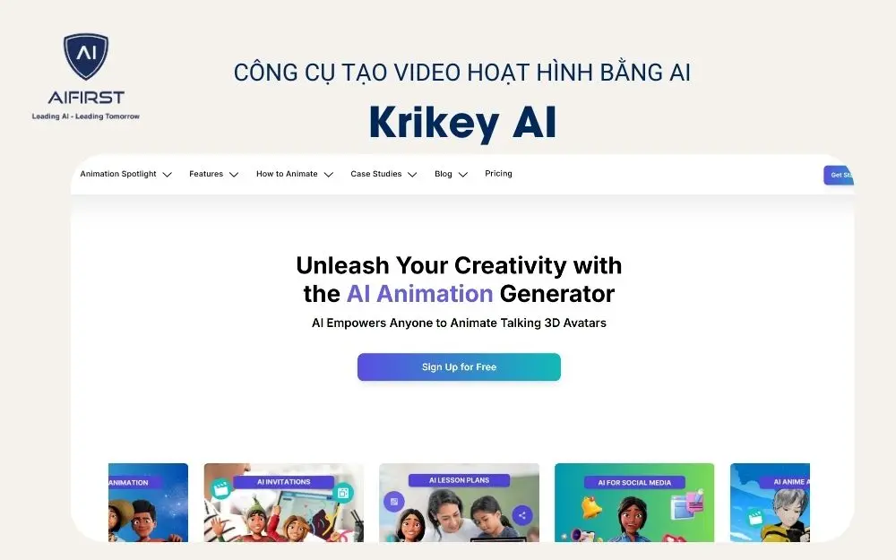 Tạo video hoạt hình bằng AI với Krikey AI