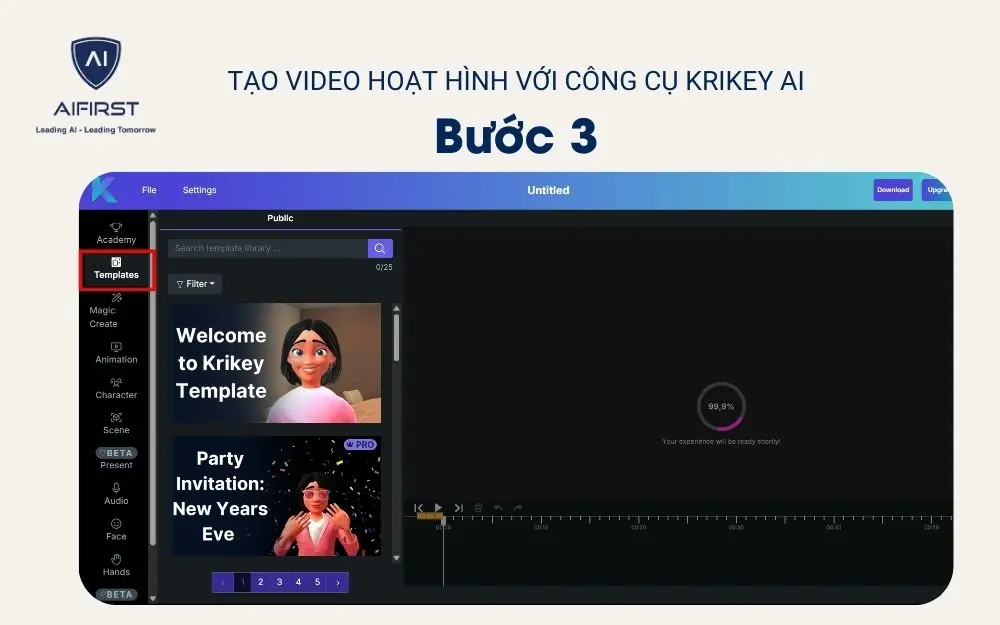 Chọn template có sẵn hoặc tạo mẫu mới theo sở thích