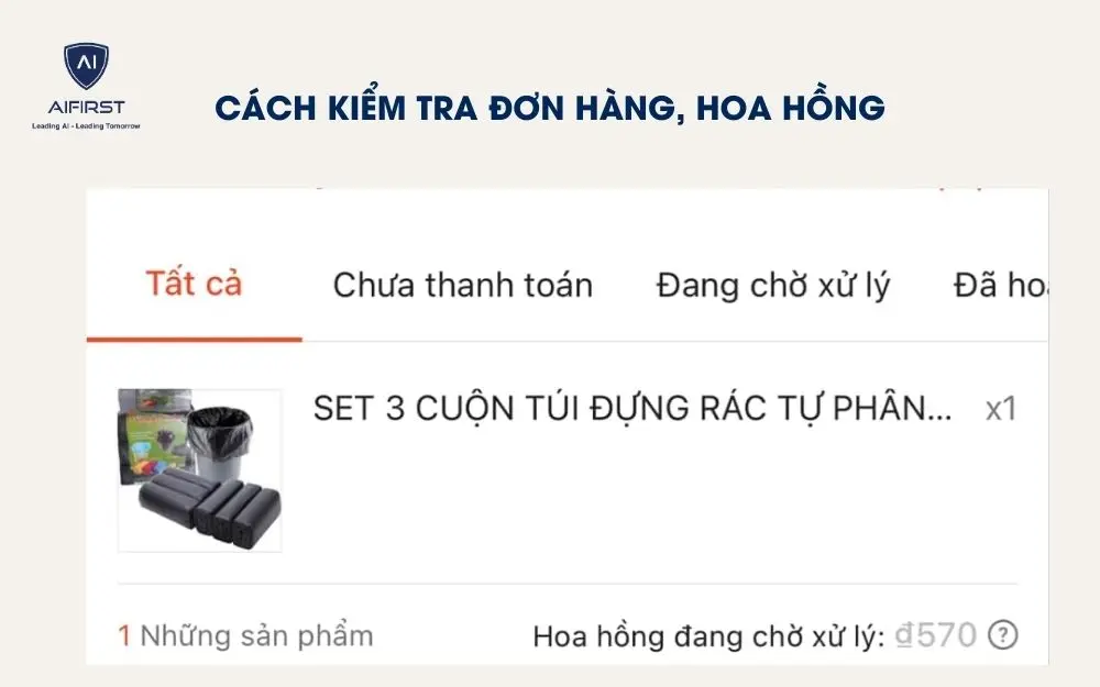 Click vào “Chuyển đổi” để kiểm tra đơn hàng