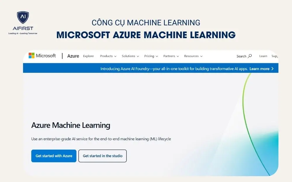 Công cụ Machine Learning - Microsoft Azure Machine Learning