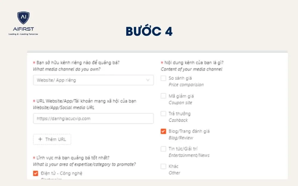 Cung cấp thông tin liên quan tới mạng xã hội, lĩnh vực muốn quảng bá