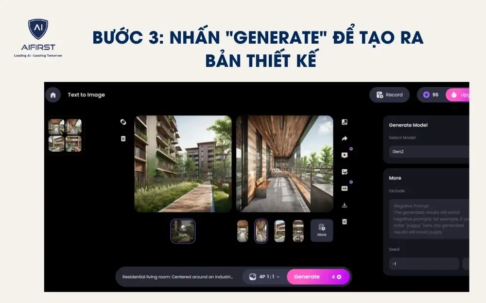 Bấm vào nút Generate để tạo bản thiết kế