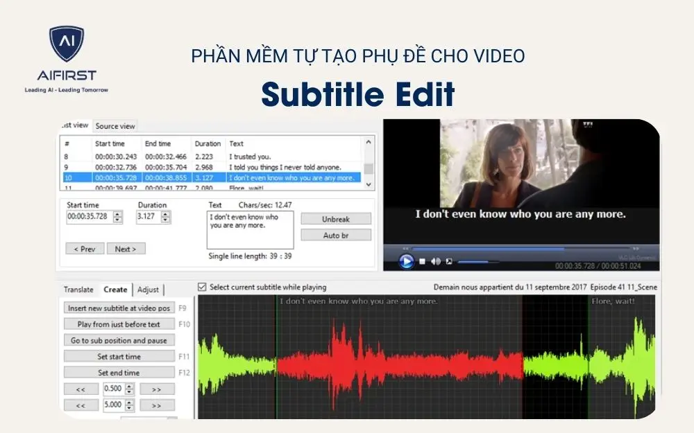 Phần mềm tự tạo phụ đề cho video - Subtitle Edit