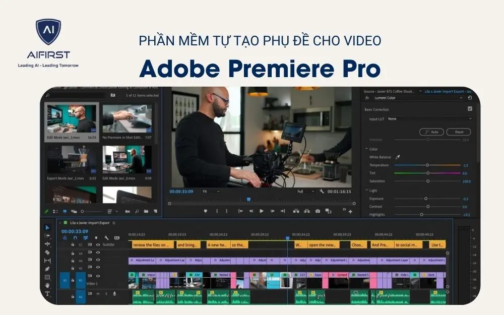 Phần mềm tự tạo phụ đề cho video - Adobe Premiere Pro