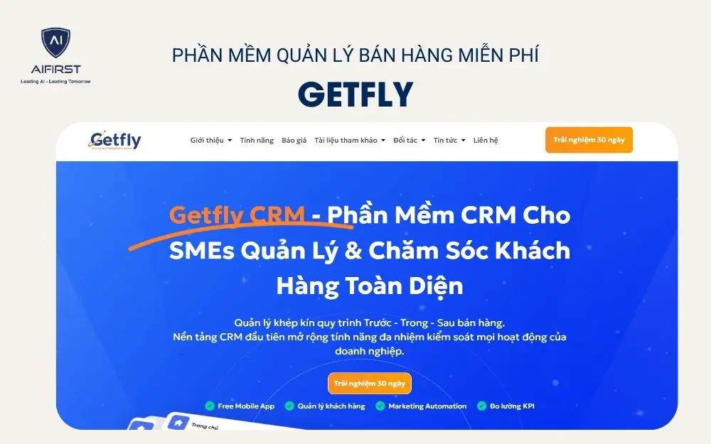 Phần mềm quản lý bán hàng miễn phí - Getfly