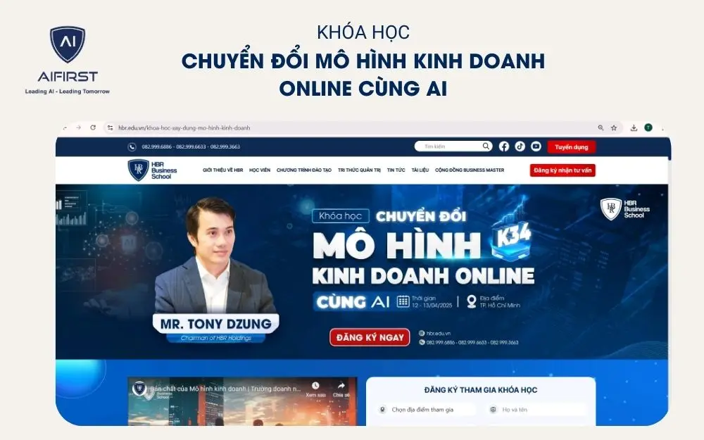 Khóa học chuyển đổi mô hình kinh doanh online cùng AI
