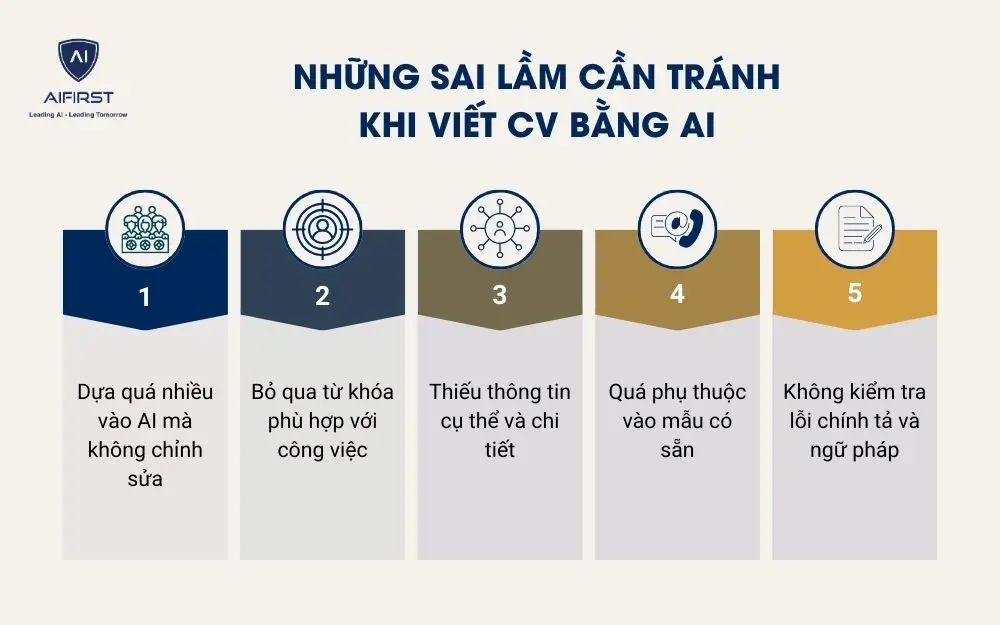 Những sai lầm cần tránh khi viết CV bằng AI