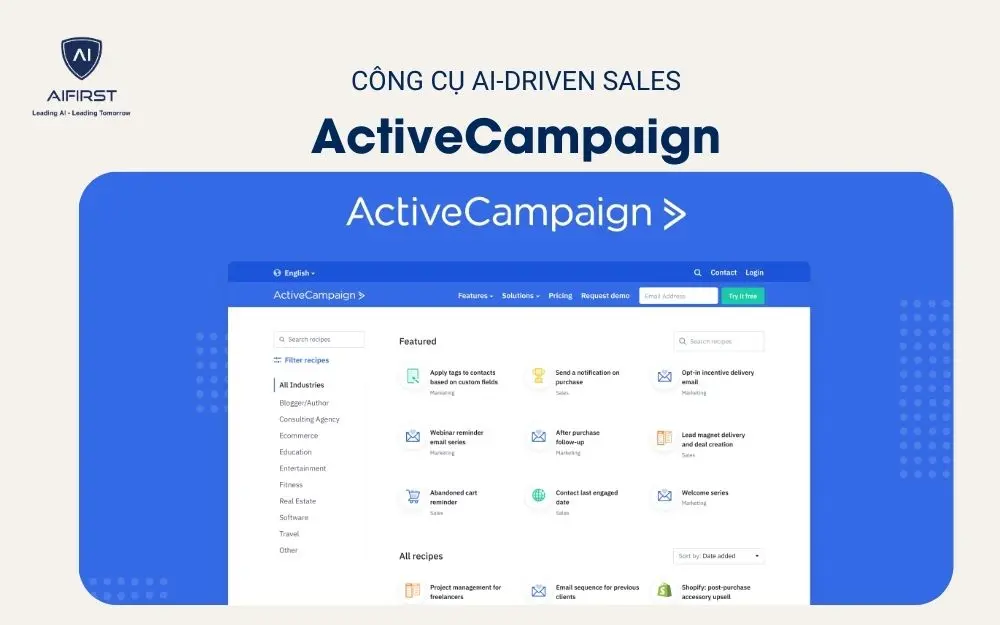 Công cụ AI-driven sales – ActiveCampaign