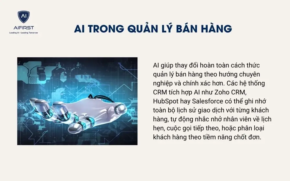 AI trong quản lý bán hàng