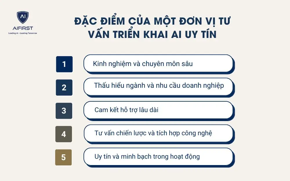 Đặc điểm của một đơn vị tư vấn triển khai AI uy tín