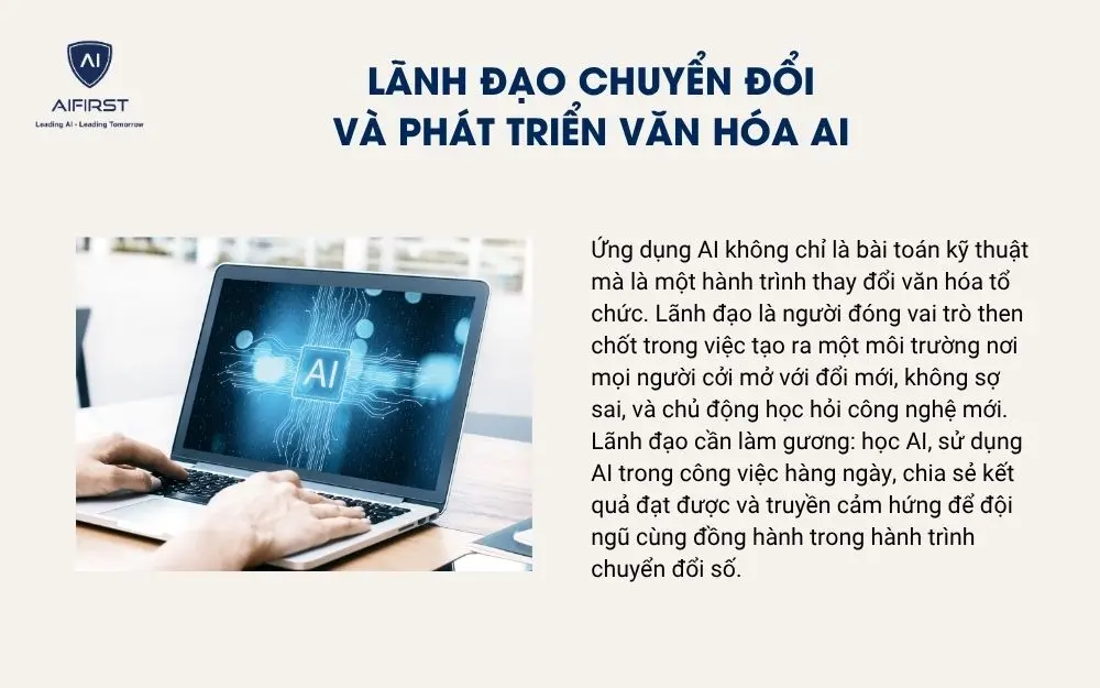 Lãnh đạo chuyển đổi và phát triển văn hóa AI
