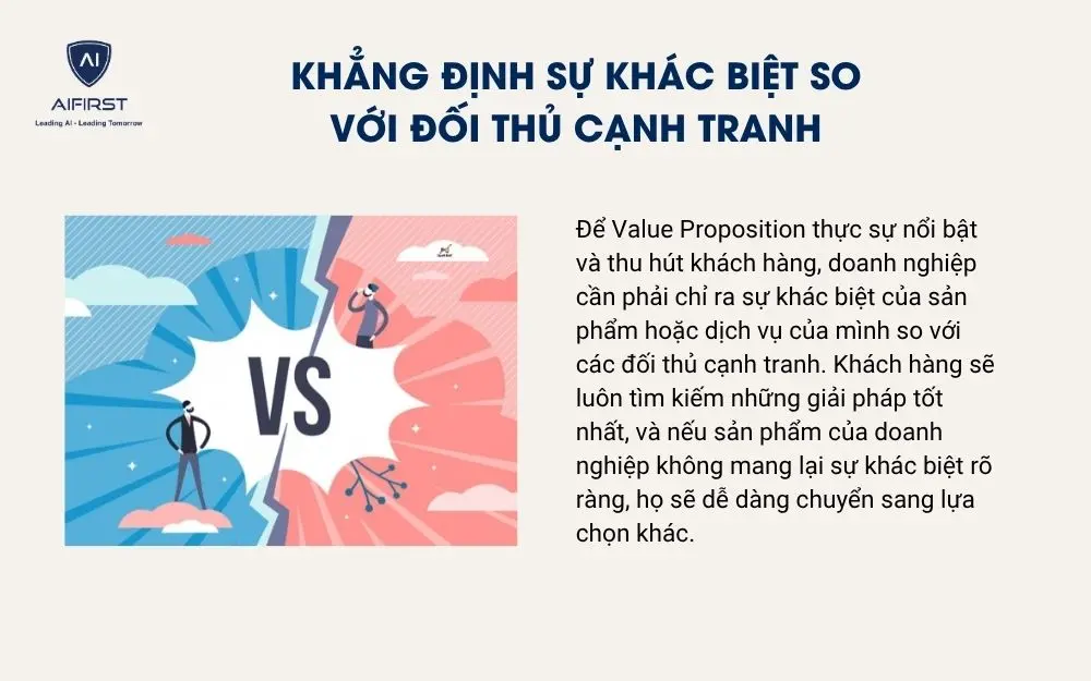 Khẳng định sự khác biệt so với đối thủ cạnh tranh