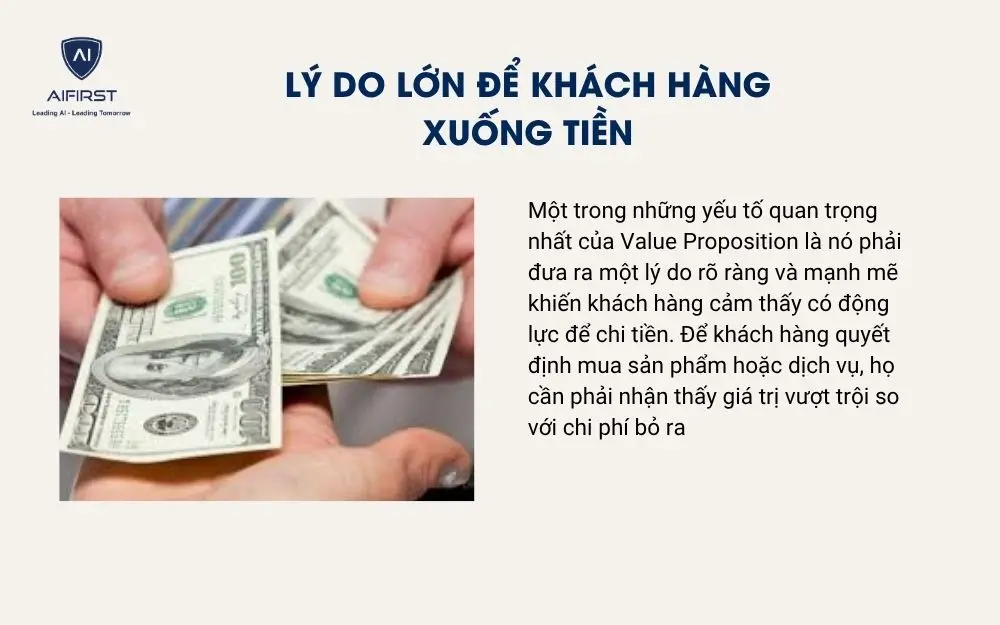 Lý do lớn để khách hàng xuống tiền
