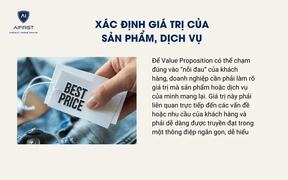 Xác định giá trị của sản phẩm, dịch vụ