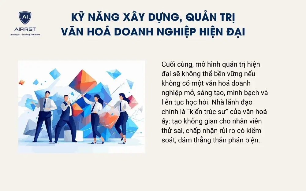 Kỹ năng xây dựng, quản trị văn hoá doanh nghiệp hiện đại