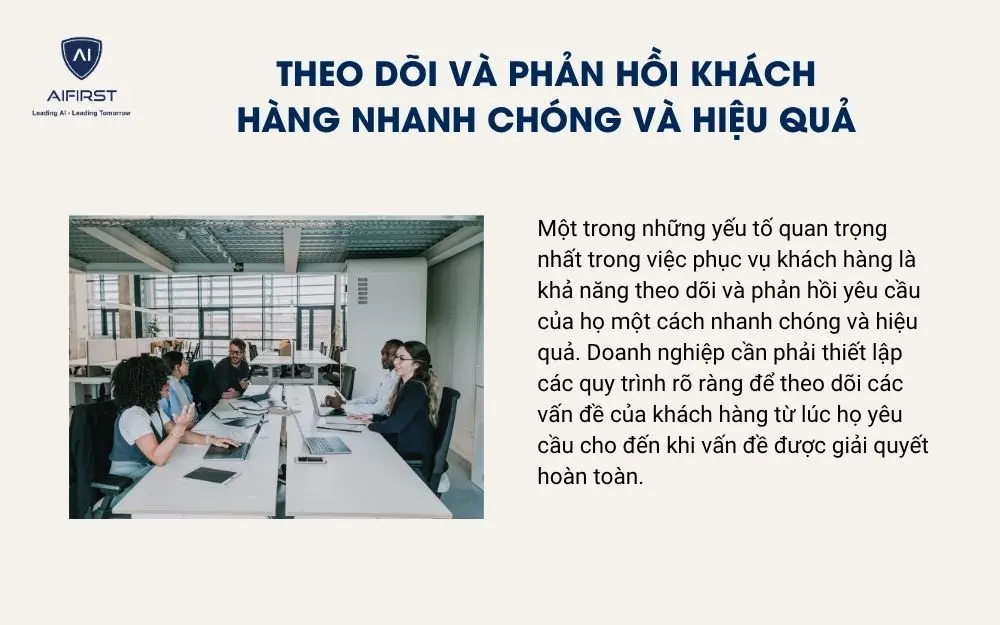Theo dõi và phản hồi khách hàng nhanh chóng và hiệu quả