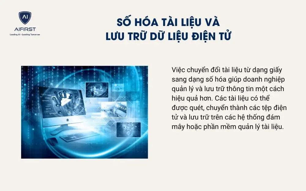 Số hóa tài liệu và lưu trữ dữ liệu điện tử