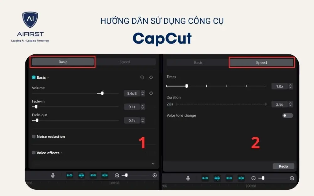 Điều chỉnh tốc độ và cao độ