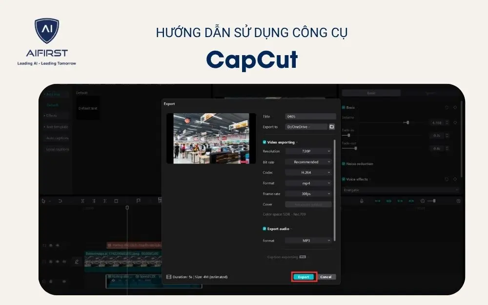 Nhấn “Export”
