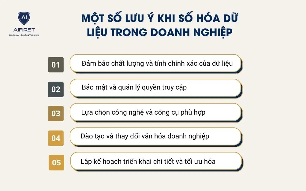 Một số lưu ý khi số hóa dữ liệu