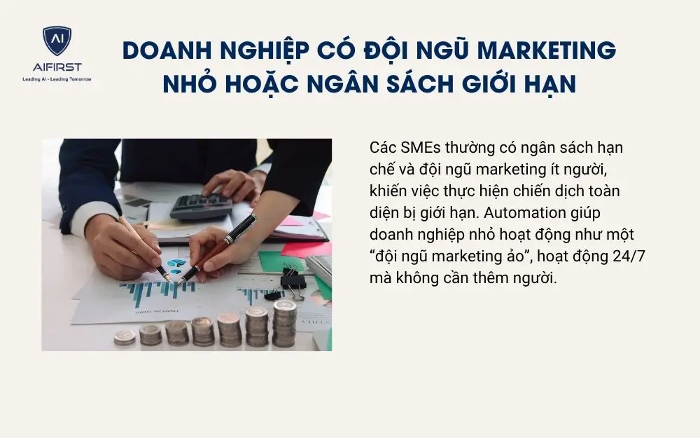 Doanh nghiệp có đội ngũ Marketing nhỏ hoặc ngân sách giới hạn