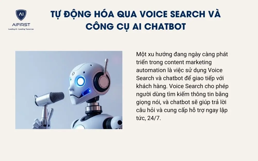 Tự động hóa qua Voice Search và công cụ AI Chatbot