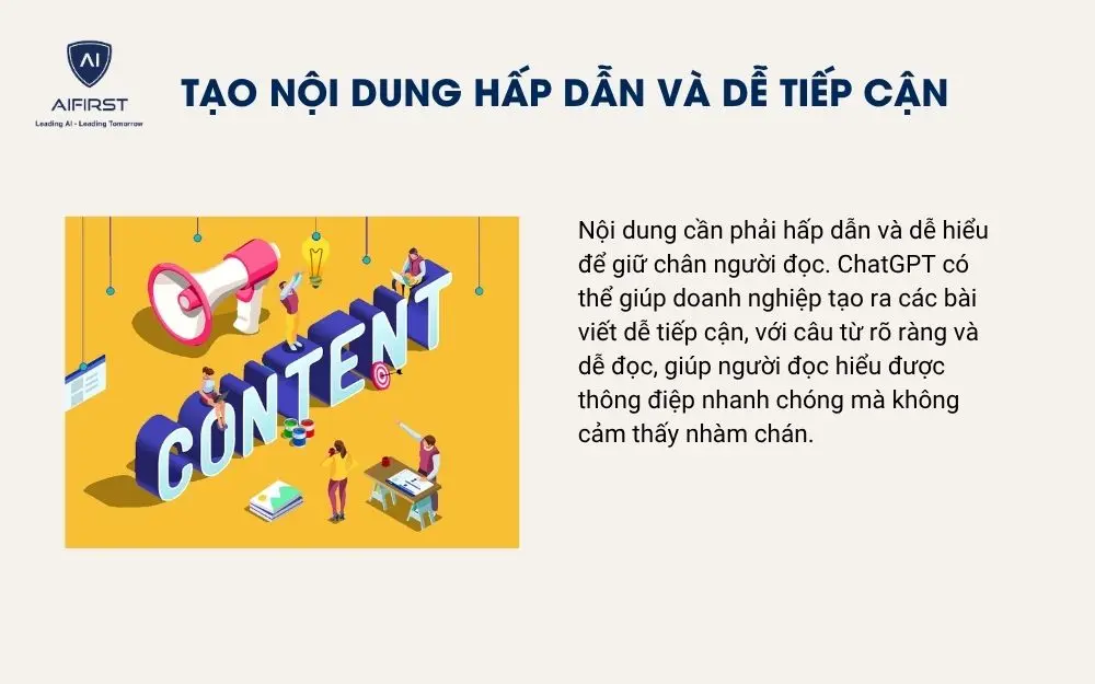 Tạo nội dung hấp dẫn và dễ tiếp cận