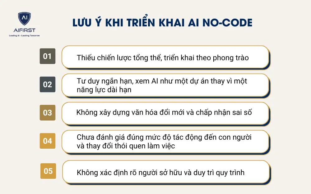 Lưu ý khi triển khai AI No-Code