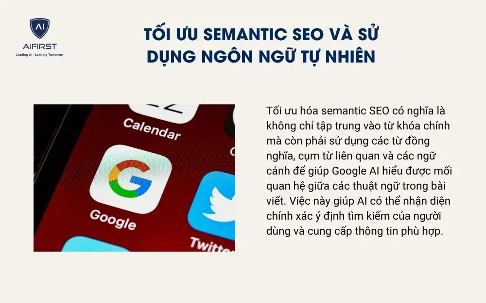 Tối ưu semantic SEO và sử dụng ngôn ngữ tự nhiên