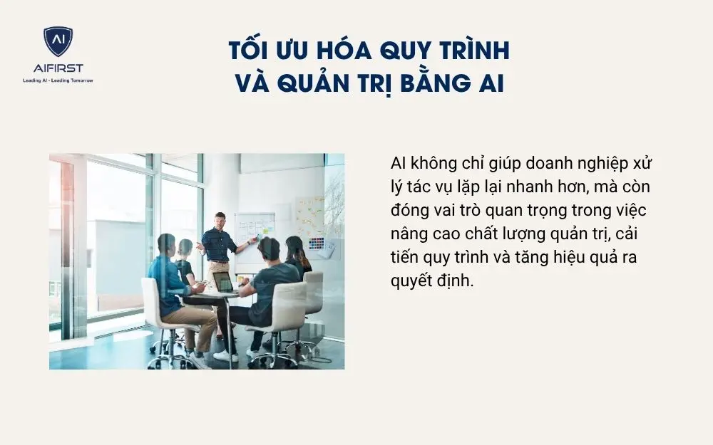 Tối ưu hóa quy trình
và quản trị bằng AI