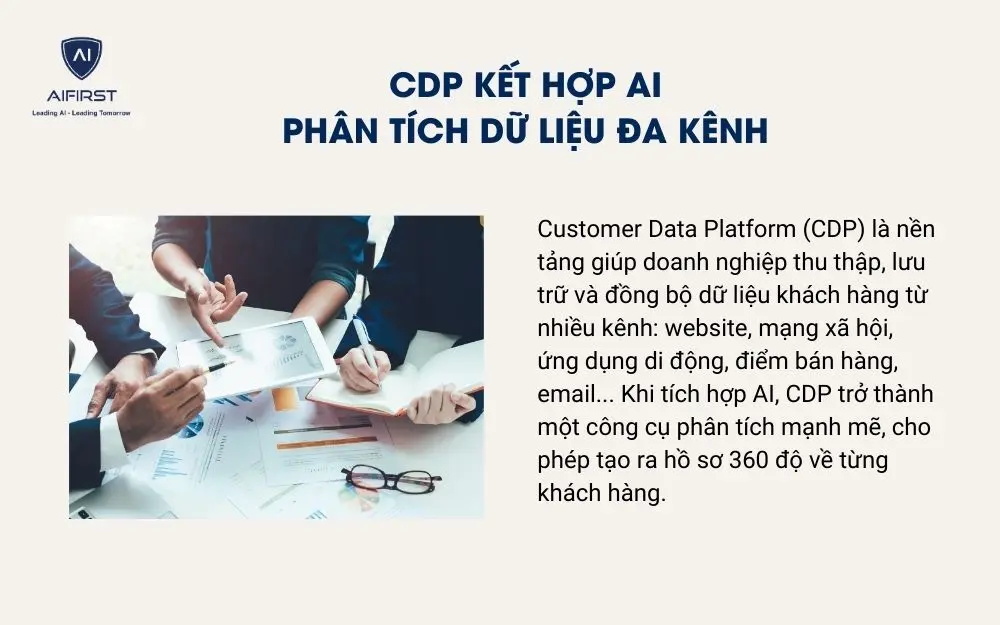 CDP kết hợp AI
phân tích dữ liệu đa kênh