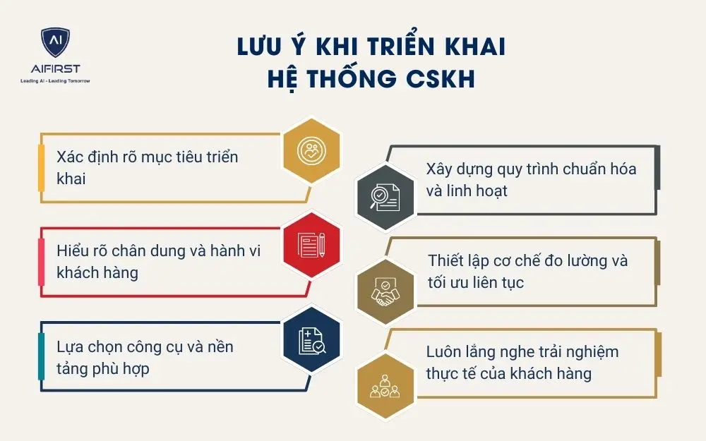 Lưu ý khi triển khai hệ thống CSKH